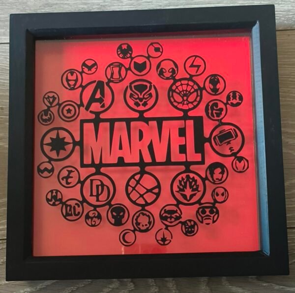 Marvel Logos 24cm Shadow Box