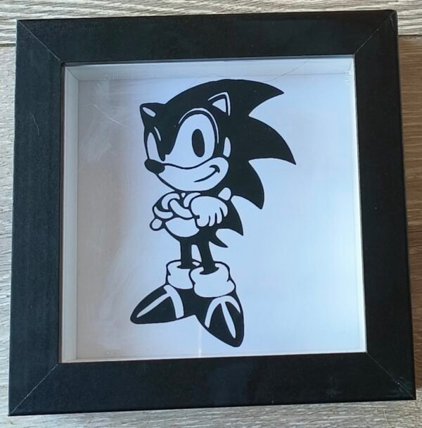 Sonic The Hedgehog 6x6 Black Shadow Box