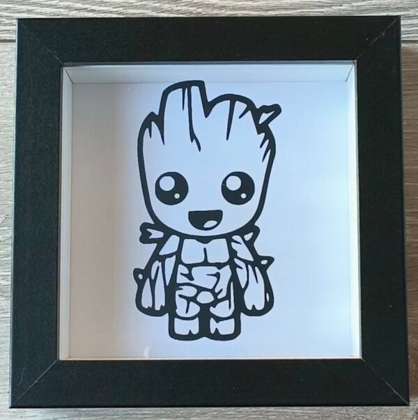 Baby Groot 6x6 Black Shadow Box