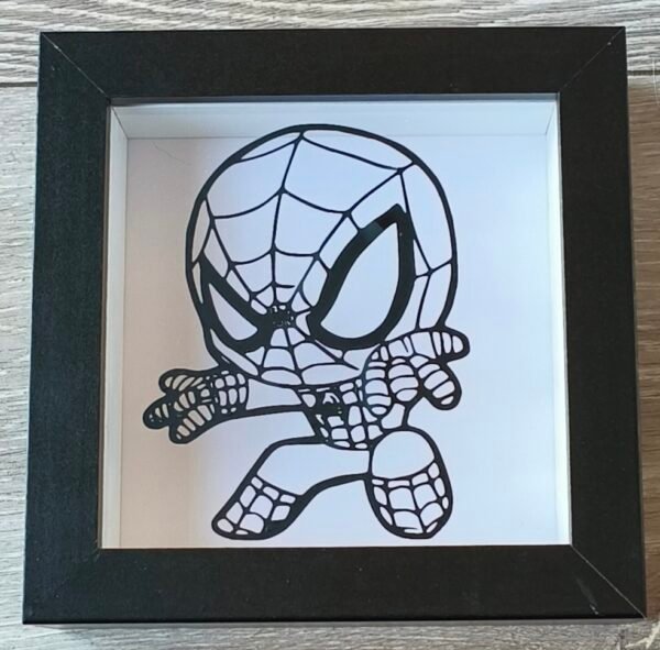 Baby Spiderman 6x6 Black Shadow Box
